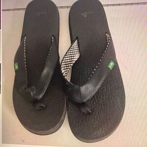 Sanuk Flip Flops Women Cushioned Comfortable Yoga Mat Non-Slip Size 10
